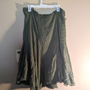 green thrifted skirt